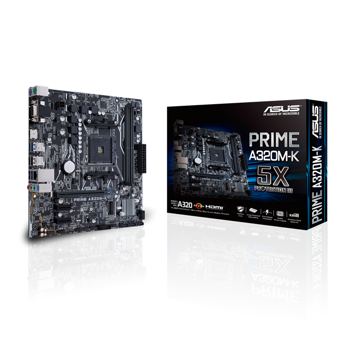 [New 100%] Mainboard Asus Prime A320M-K Mới (AMD A320, Socket AM4, ATX, 2 khe RAM DDR4)