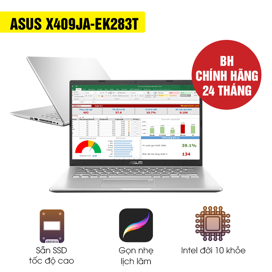 Đánh giá Asus X409JA-EK283T laptop văn phòng thời trang, mỏng nhẹ