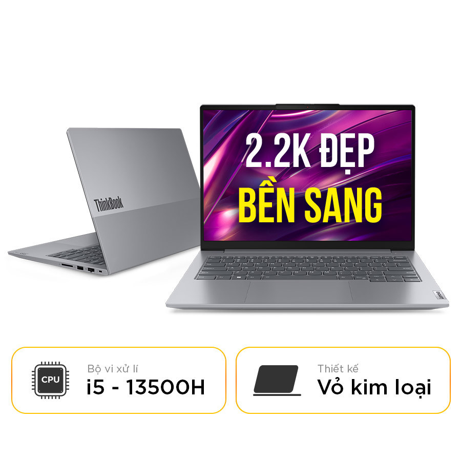 Lenovo ThinkBook 14 G6 IRL 21KG006LCD - Build cực bền đẹp - Chip i5-13500H siêu khỏe - SSD 1TB - Màn 2.2K siêu đẹp, rực rỡ