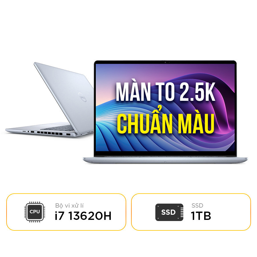 Dell Inspiron 7640 Plus: Màn 2.5K, chuẩn màu 100% sRGB mãn nhãn - Chip i7 Gen 13 dòng H mạnh mẽ- Lập trình, code nhanh gọn