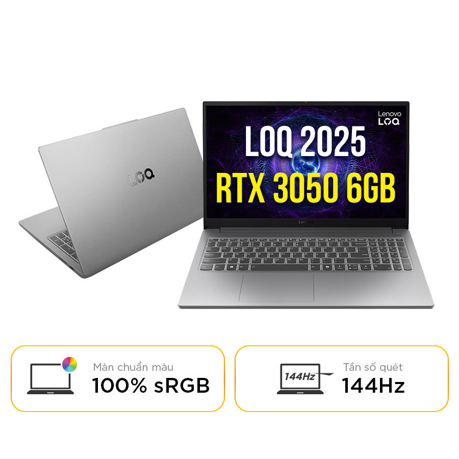 [New 100%] Laptop Lenovo LOQ Essential 15IAX9E 83LK0036VN - Intel i5-12450HX | RAM 12GB | SSD 512GB | RTX™ 3050 | 15.6 inch Full HD 144Hz 100% sRGB