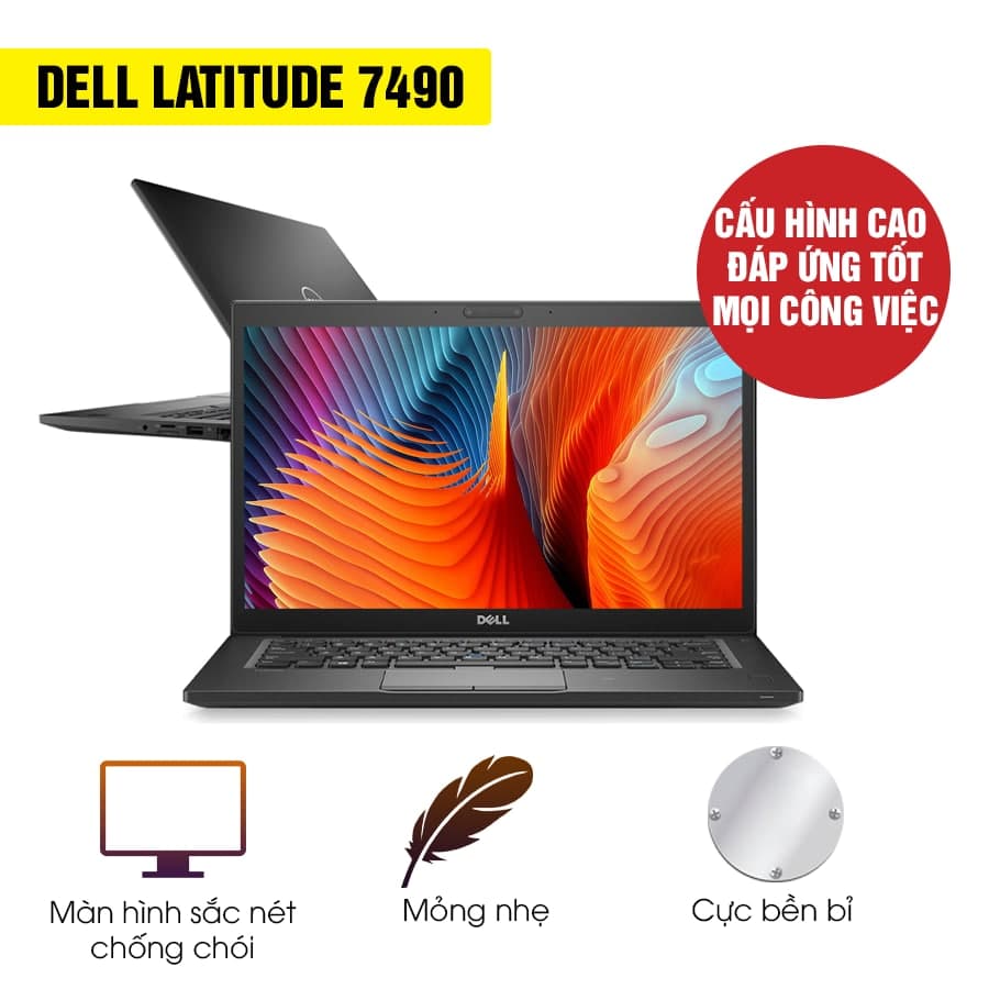 Laptop Dell Latitude E7490/ Core i5 8350u, Dram4 8Gb, Ổ nvme 256G, Màn 14'' Ful HD IPS