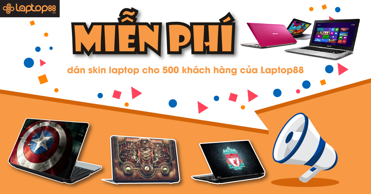 Tri ân 2017 - Miễn phí dán skin laptop cho 500 khách hàng của Laptop88