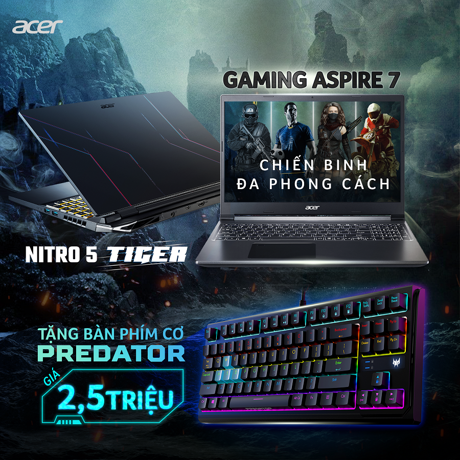 Acer tung chương trình “Mua gaming Acer nhận bàn phím cơ”