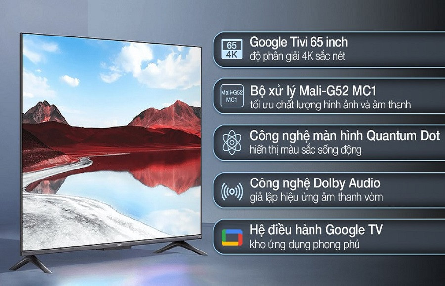 Tivi Xiaomi 65 inch 4K: Lựa chọn tuyệt vời cho giải trí gia đình - Màn hình 4K rực rỡ, mãn nhãn - Cực đáng tiền