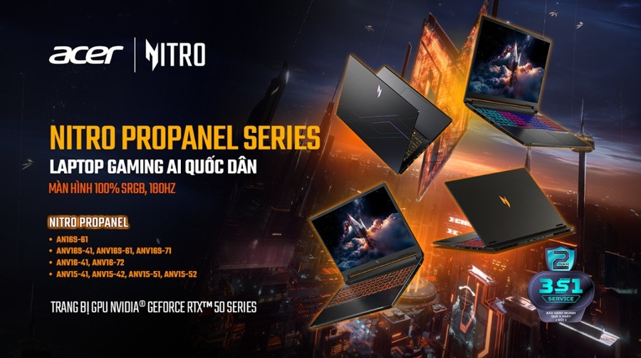 Acer Nitro ProPanel – Laptop gaming màn hình chuẩn màu, lựa chọn đáng giá trong phân khúc phổ thông