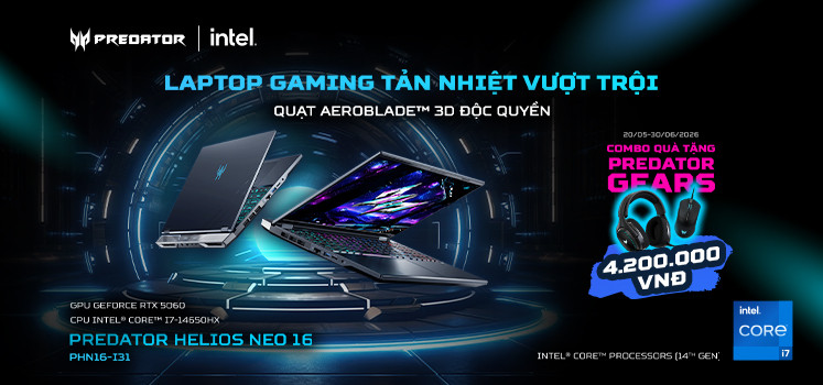 [KHUYẾN MÃI] MUA PREDATOR HELIOS NEO 16 AI – RINH NGAY COMBO QUÀ VIP ĐỘC QUYỀN HƠN 4 TRIỆU ĐỒNG