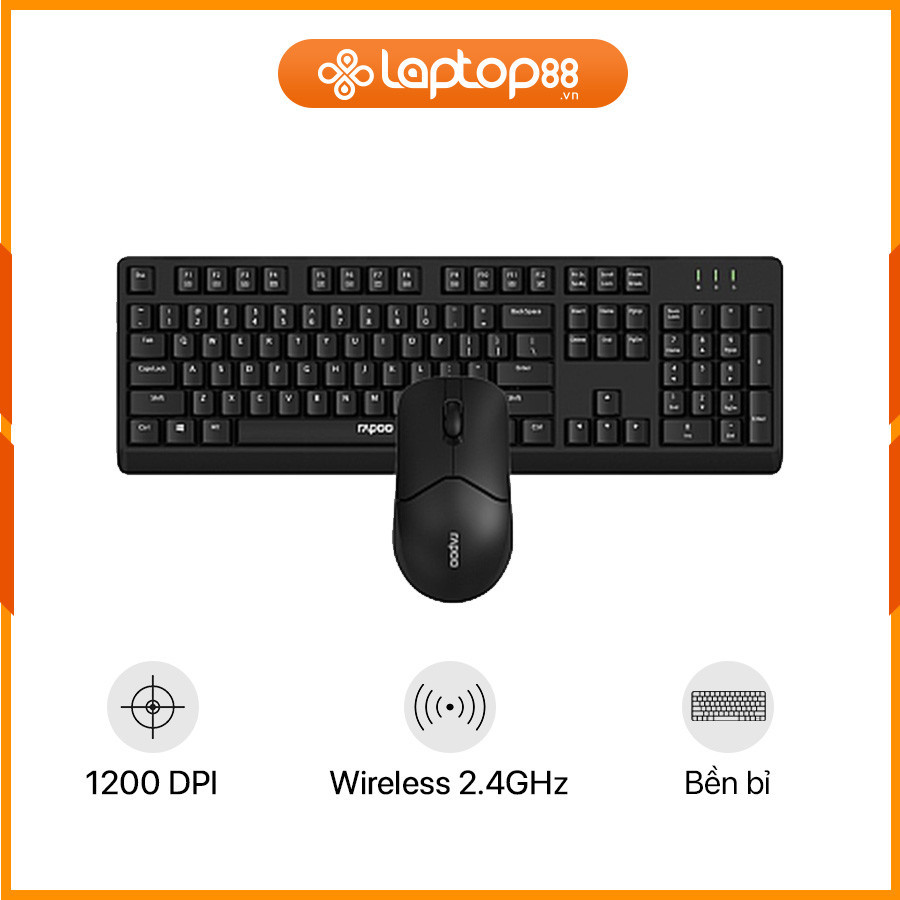 [New 100%] Bộ phím chuột không dây RAPOO X1500 Black 13075