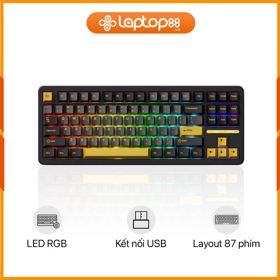 [New 100%] Bàn Phím Cơ AKKO TAC87 Black&Gold ( RGB / Hotswap / USB-C)