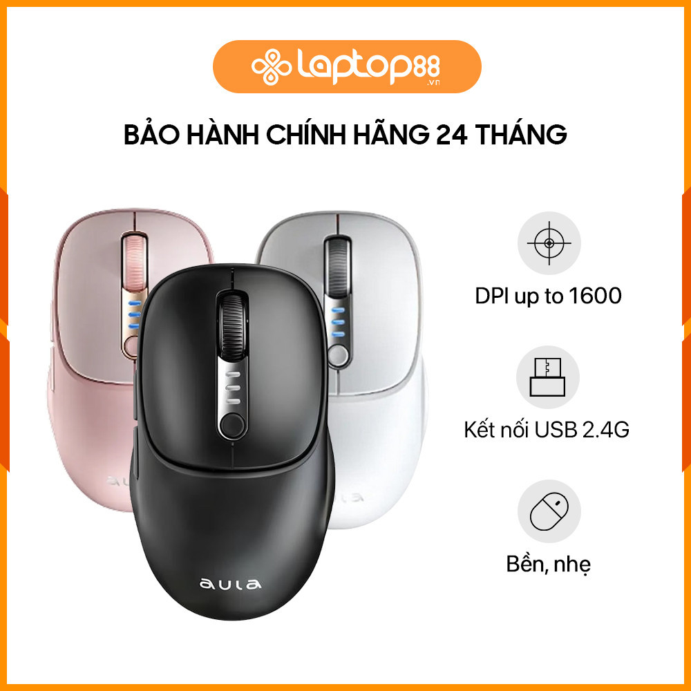 [New 100%] Chuột Không Dây Aula AM208 Đen/Hồng/Trằng
