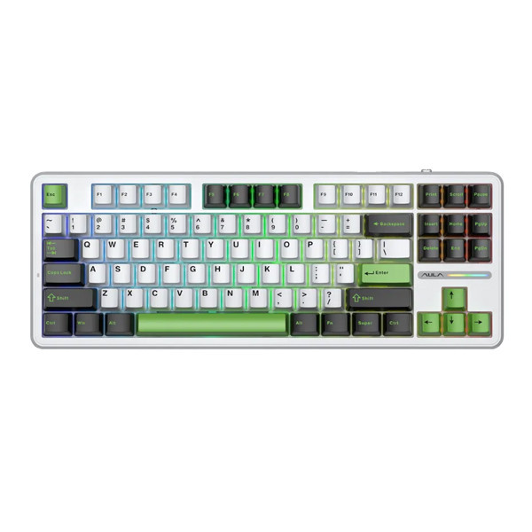 [New 100%] Bàn Phím Cơ AULA 3 MODE F87 Grey Wood V4 Switch