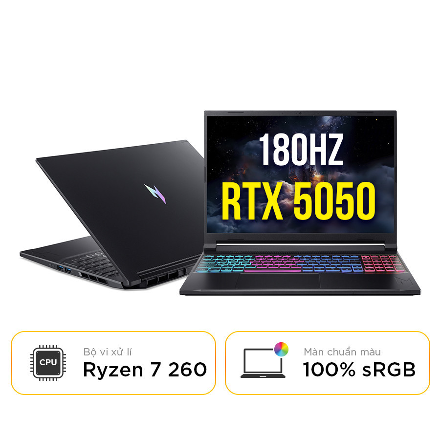 [New 100%] Laptop Gaming Acer Nitro ProPanel ANV16S-41-R337- Ryzen 7 260 |  RTX 5050 |  16 Inch Full HD+ 180Hz