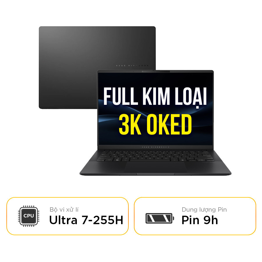 [New 100%] Laptop Asus Vivobook S 14 OLED S5406SA-PP168WS - Intel Core Ultra 5 226V | 16GB | 14 Inch 3K OLED 100% DCI-P3 