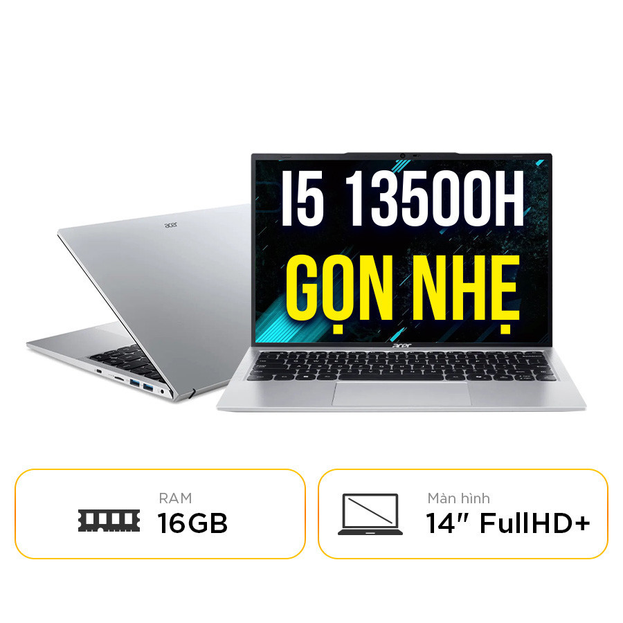 [New 100%] Laptop Acer Aspire Lite 14 AL14-71P-55P9 NX.D7USV.001 - Intel Core i5 13500H | 16GB RAM | 14 Inch Full HD+