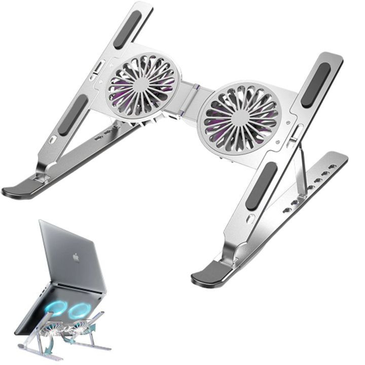 [New 100%] Giá Đỡ Laptop Nhôm 7 Nấc Điều Chỉnh Kèm Quạt