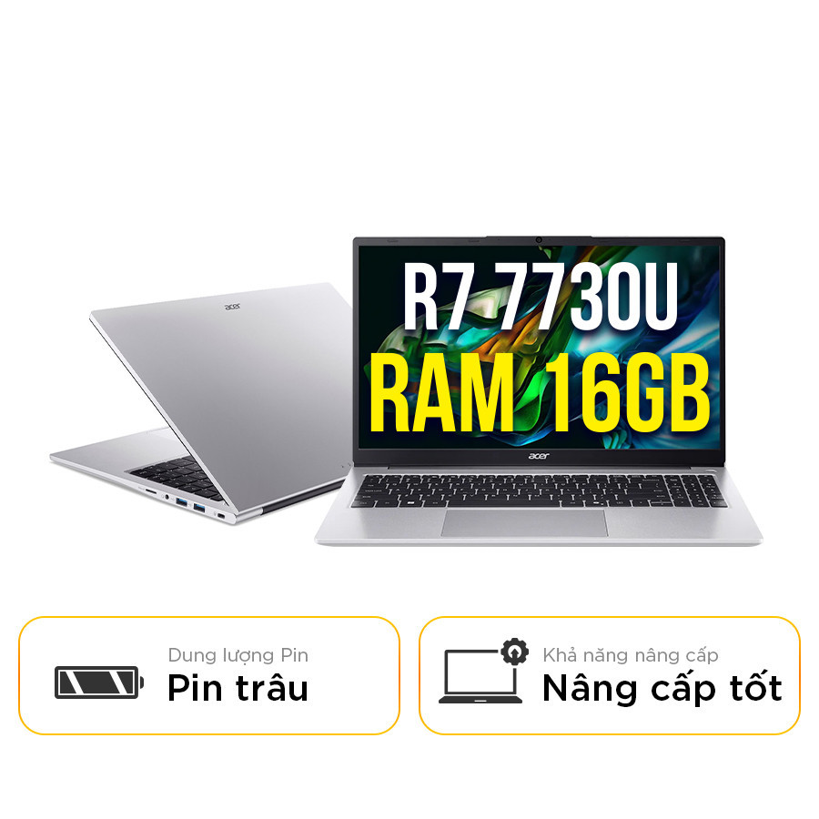 [New 100%] Laptop Acer Aspire Lite 15 AL15-42P-R08M NX.D3QSV.001 - AMD Ryzen 7 7730U | 16GB | 15.6 Inch Full HD