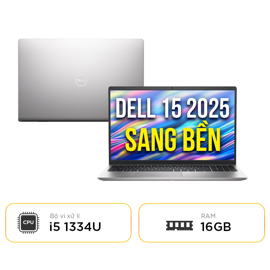 [New 100%] Laptop Dell 15 DC15250 - i5U165W11SLU-5 / DC5I5897W1 2025 - Intel Core i5 1334U | 16GB | 512GB | 15.6 Inch Full HD 
