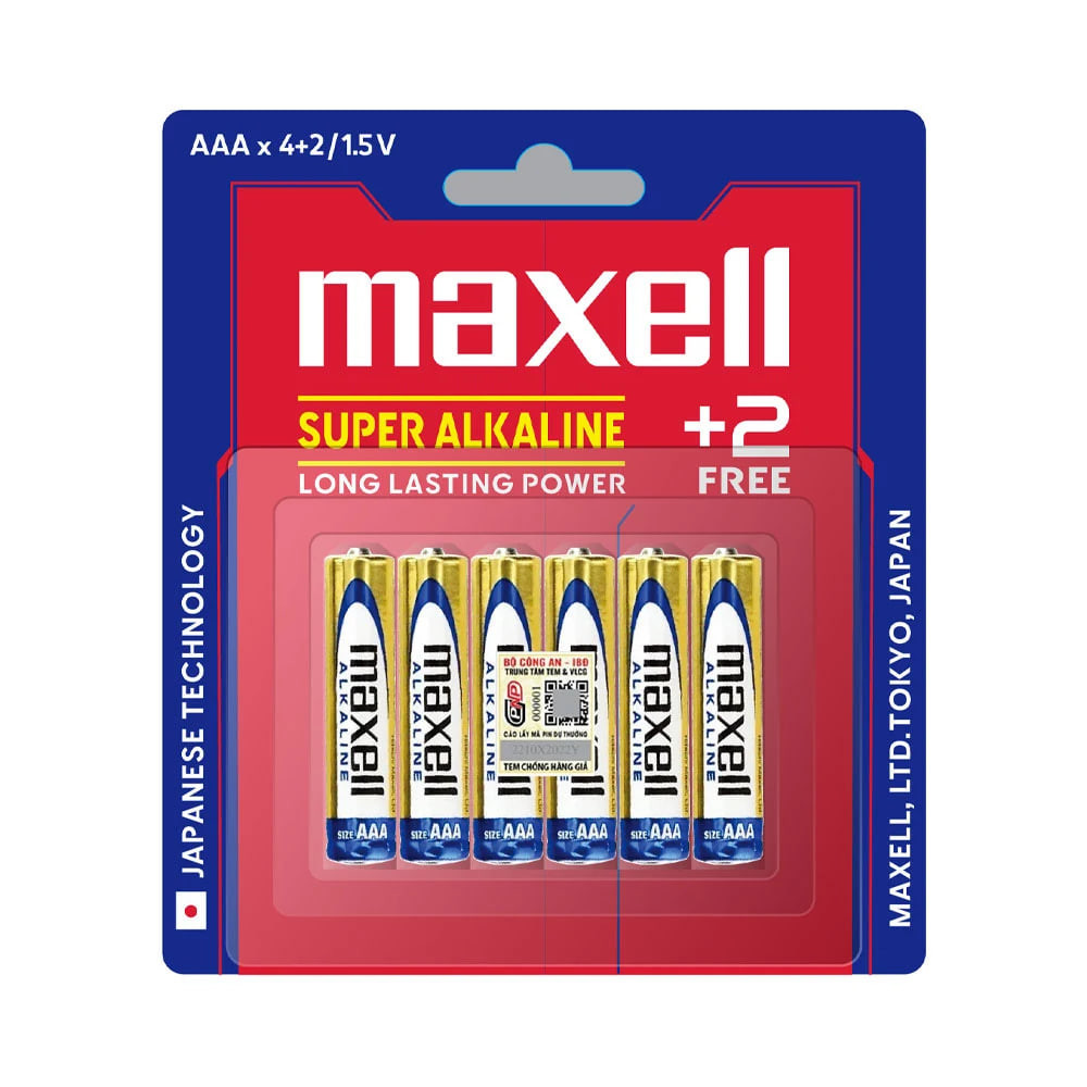 [New 100%] Pin Kiềm Maxell AAA 6 viên LR03(GD) (Combo 4+2 viên)