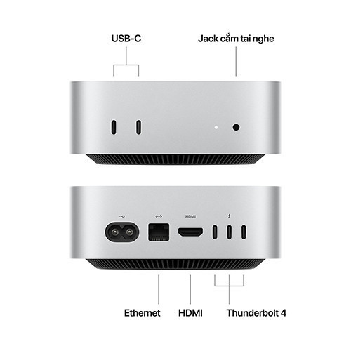 [Mới 100%] Mac Mini M4 2024 10-CPU 10-GPU 16GB 512GB MU9E3SA/A - Chính hãng Apple Việt Nam