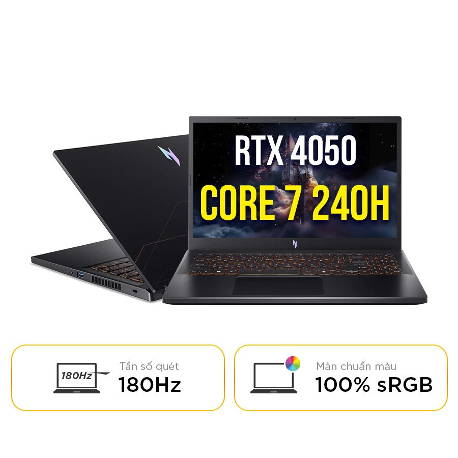 [New 100%] Laptop Gaming Acer Nitro ProPanel ANV15-52-73Z8 NH.QUASV.001 - Core 7 240H | RTX 4050 6GB | 15.6 Inch Full HD 180Hz 100%sRGB