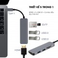 Cáp chuyển đổi S88 type C to HDMI + đầu đọc thẻ nhớ + 2 x USB  3.0	