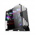 Vỏ case gaming SAMA TG-03 White/Blue/RED (Mid tower, kính cường lực, sẵn 6 fan RGB 12cm)