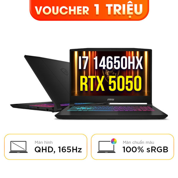 [New 100%] Laptop MSI Katana 15 HX B14WEK 027VN - Intel Core i7 14650HX | RTX 5050 | 15.6 Inch QHD 165Hz 100%DCI-P3