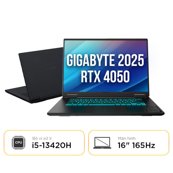 [New 100%] Laptop Gaming Gigabyte A16 CMHH2VN893SH - Intel Core i5 13420H | RTX 4050 | 16 Inch 165Hz