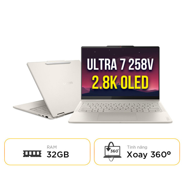 [New 100%] Laptop Lenovo Yoga 7 2 in 1 14ILL10 83JQ0093VN - Intel Core Ultra 7 258V | 32GB | 1TB | 14 Inch 2.8K OLED