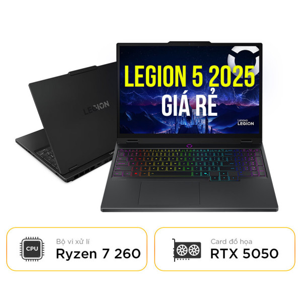 [New 100%] Lenovo Legion 5 15AHP10 83M0002XVN - AMD Ryzen 7 260 | 24GB | RTX 5050 | 15 Inch OLED WQXGA 165Hz