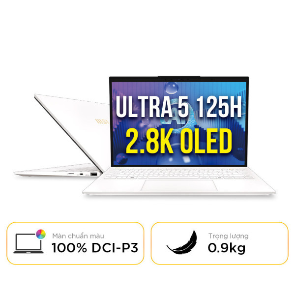 [New 100%] Laptop MSI Prestige 13 AI Evo A1MG 241VN - Ultra 5 125H | 16GB | 512GB | 13.3 Inch 2.8K OLED