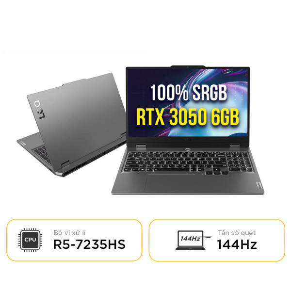 [New 100%] Laptop Lenovo LOQ 15ARP9 83JC00M3VN - AMD Ryzen 5  7235HS | RTX 3050 | 15.6 inch Full HD 100% sRGB 144Hz