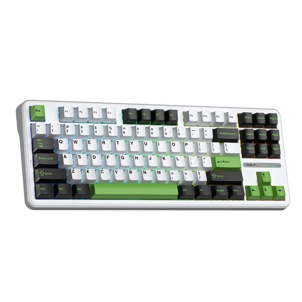 [New 100%] Bàn Phím Cơ AULA 3 MODE F87 Grey Wood V4 Switch