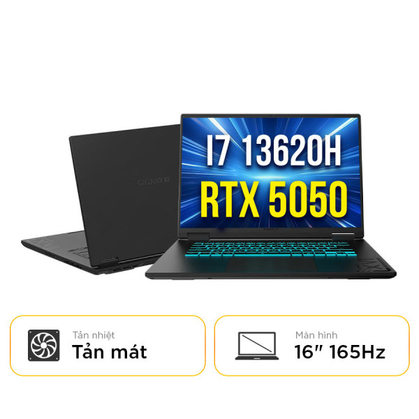 [New 100%] Laptop Gaming Gigabyte A16 CTHI3VN893SH - Intel Core i7 13620H | RTX 5050 | 16 Inch 165Hz