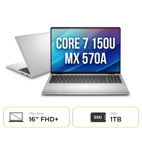 [New 100%] Laptop Dell 16 DC16251 DC6C7557W1 - Intel Core 7 150U | 16GB | 1TB | MX 570A  | 16 Inch Full HD+