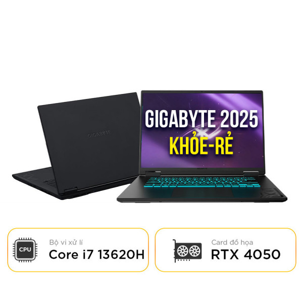 [New 100%] Laptop Gaming Gigabyte A16 CMHI2VN893SH - Intel Core i7 13620H | RTX 4050 | 16 Inch 165Hz