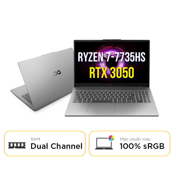[New 100%] Laptop Lenovo LOQ Essential 15ARP10E 83S0006QVN - Ryzen 7 7735HS | RAM 16GB | SSD 512GB | RTX 3050 | 15.6 inch Full HD 144Hz 100% sRGB