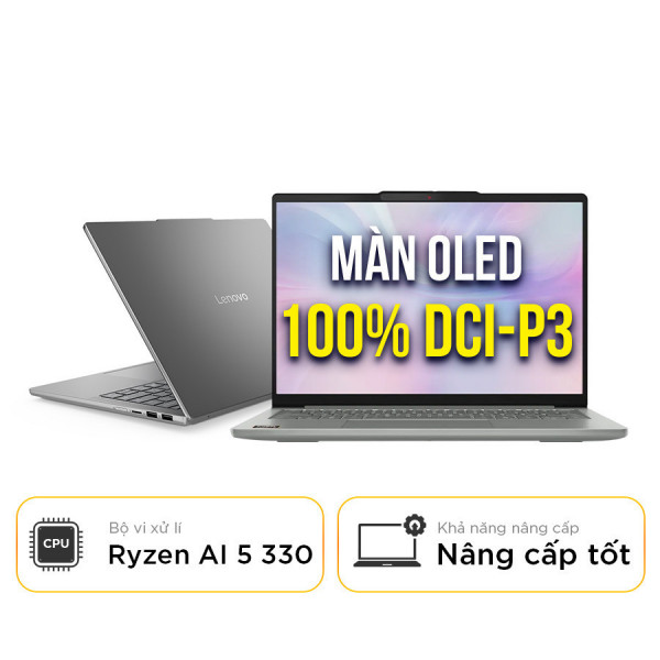 [New 100%] Laptop Lenovo Ideapad Slim 5 14AKP10 83HX00ABVN - Ryzen AI 5 330 | 16GB | 512GB | 14 Inch WUXGA OLED 100%DCI-P3