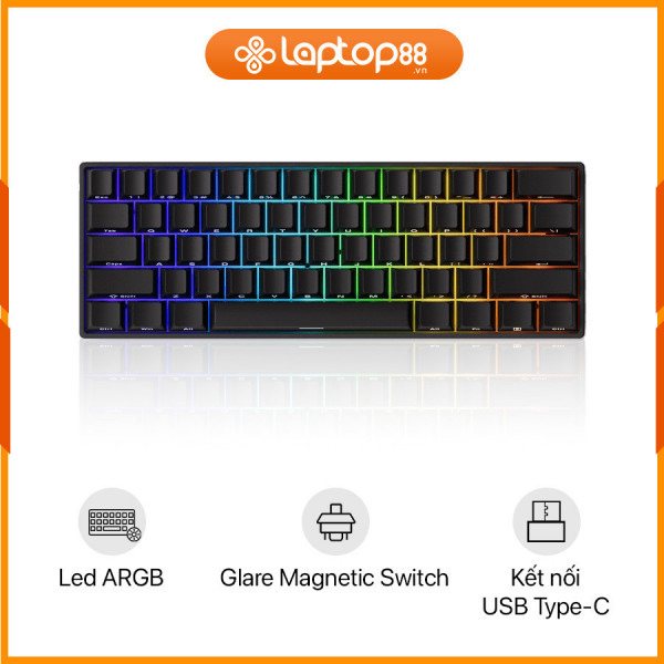 [New 100%] Bàn Phím Cơ Có Dây Akko FUN60 Pro SP Black Akko Glare Magnetic Switches 5943