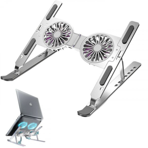 [New 100%] Giá Đỡ Laptop Nhôm 7 Nấc Điều Chỉnh Kèm Quạt