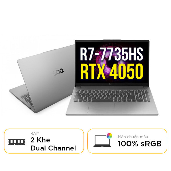 [New 100%] Laptop Lenovo LOQ Essential 15ARP10E 83S0004FVN - Ryzen 7 7735HS | RTX 4050 6GB | 15.6 inch Full HD 144Hz 100% sRGB