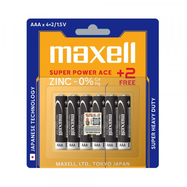 [New 100%] Pin Than Maxell AAA 6 viên (R03) (Combo 4 viên +2 viên)