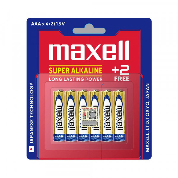 [New 100%] Pin Kiềm Maxell AAA 6 viên LR03(GD) (Combo 4+2 viên)