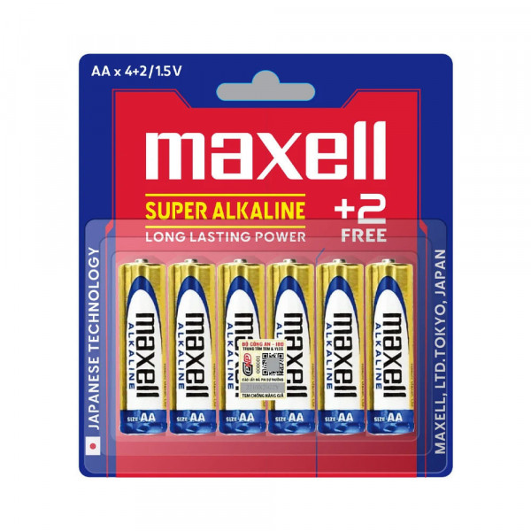 [New 100%] Pin Kiềm Maxell AA LR6(GD) Combo 4 viên tặng 2 viên