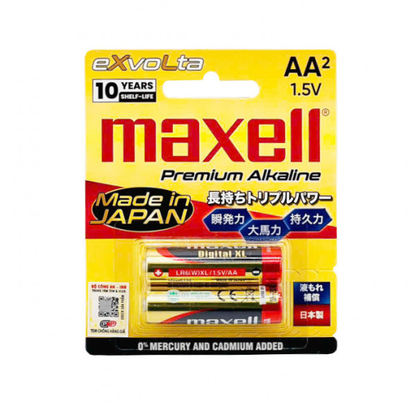 [New 100%] Pin Kiềm Maxell AA LR6(W) XL Vỉ 2 Viên