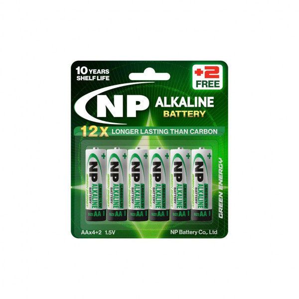 [New 100%] Pin Kiềm Alkaline NP AA LR6(EG) Vỉ 4 Viên Tặng 2 Viên