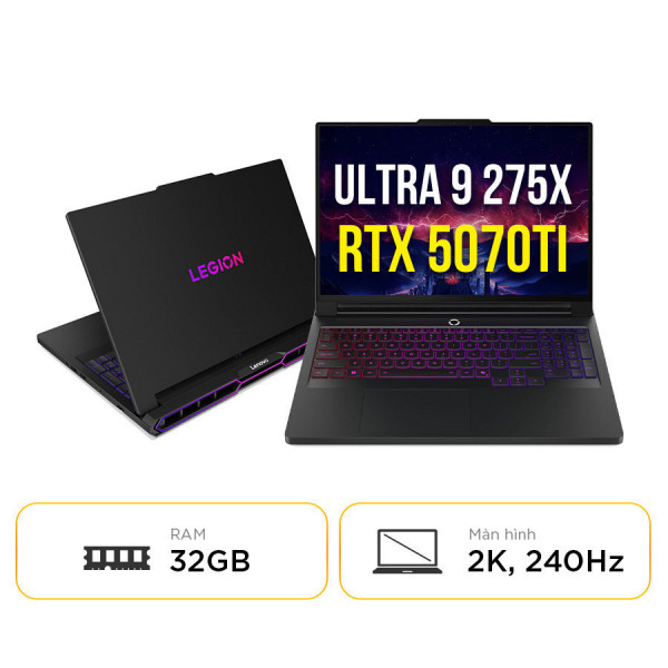 [New 100%] Laptop Gaming Lenovo Legion Pro 7 16IAX10H 83F500JGVN - Ultra 9 275X | RAM 32GB | RTX 5070Ti | 16 Inch WQXGA 240Hz