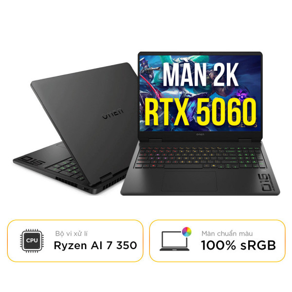 [New 100%] HP OMEN 16‑ap0121AX BX9M2PA - AMD Ryzen™ AI 7 350 | RTX 5060 | 16 Inch Full HD+ 165Hz 100%sRGB