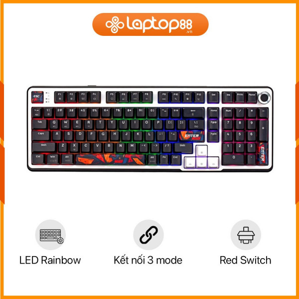 [New 100%] Bàn Phím Cơ EDRA EK398S Wireless 2.4Ghz | Bluetooth | Dây USB  Red Switch 