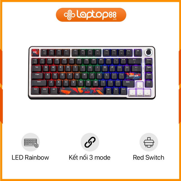 [New 100%] Bàn Phím Cơ EDRA EK375S Wireless 2.4Ghz | Bluetooth | Dây USB  Red Switch 